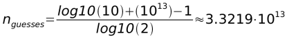 Number of guesses for the genome