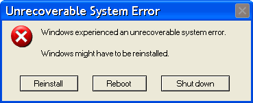 Unrecoverable System Error